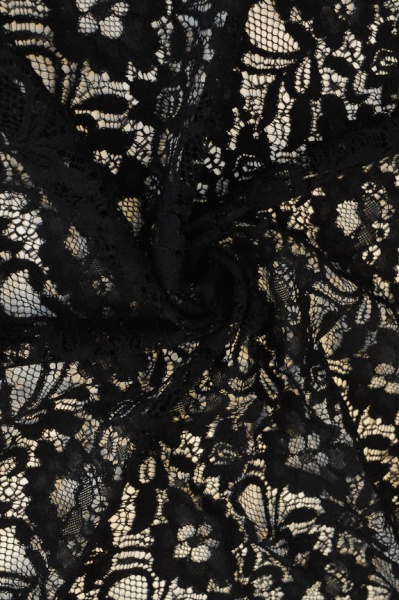 Кружевное полотно ВЕНЕЦИАНСКИЙ УЗОР черный