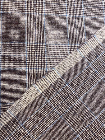 Шерсть костюмная КЛЕТКА коричневая ткани