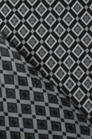 Жаккард-стрейч РОМБЫ темно-серые 2
