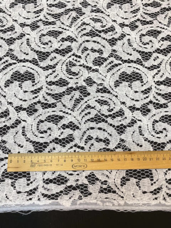 Кружевное полотно "Зимний узор" белый ткань