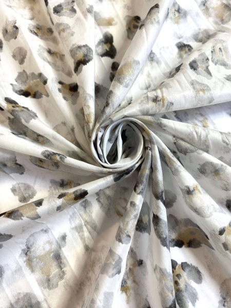 Курточная ткань ЛЕОПАРДОВЫЕ ПЯТНЫШКИ серо-песочные