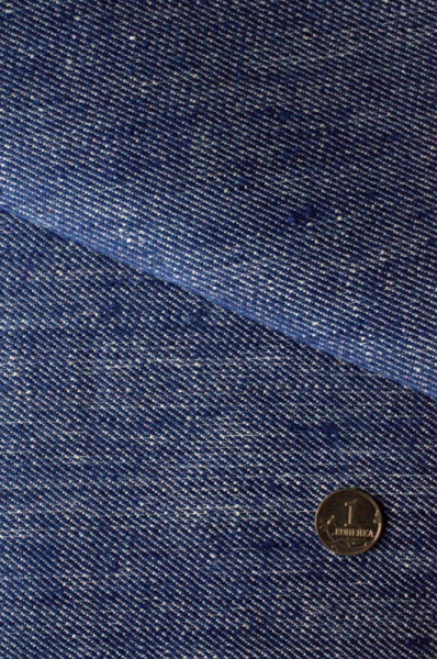 Лен однотонный СИНИЙ ДЖИНС