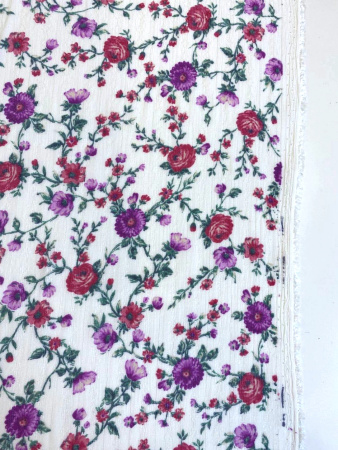 Вискоза ЦВЕТЫ ПРОВАНСА красные