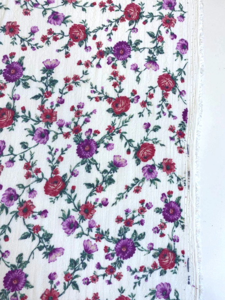 Вискоза ЦВЕТЫ ПРОВАНСА красные