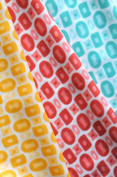 Креп плательно - блузочный КУБИКИ синий