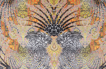 Шелк натуральный ЭТНО оранжевый