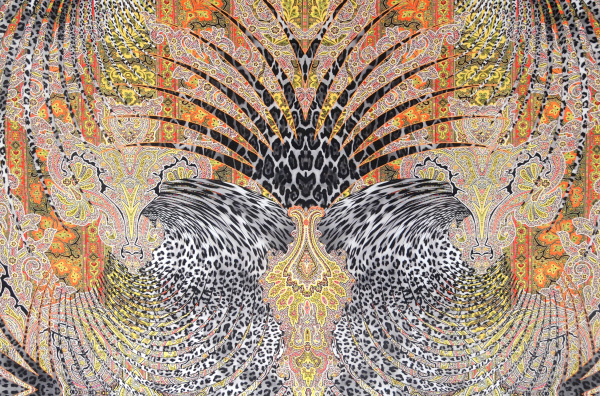 Шелк натуральный ЭТНО оранжевый