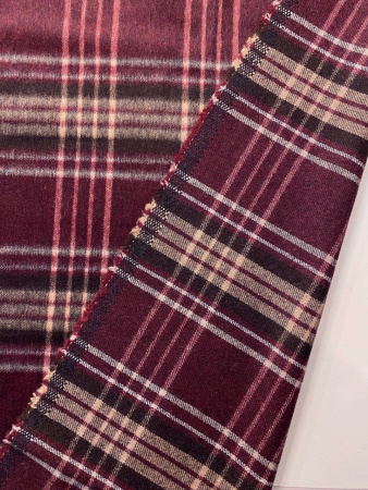 Ткань костюмная ШОТЛАНДКА бордово-шоколадная ткани