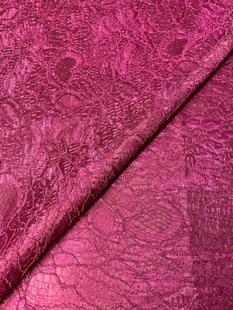 Кружево на трикотажной основе "Темная фуксия" ткань