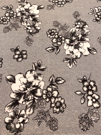 Трикотаж ЦВЕТЫ НА КРУЖЕВЕ полотно