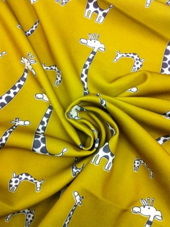 Креп -стрейч Забавные жирафики 3