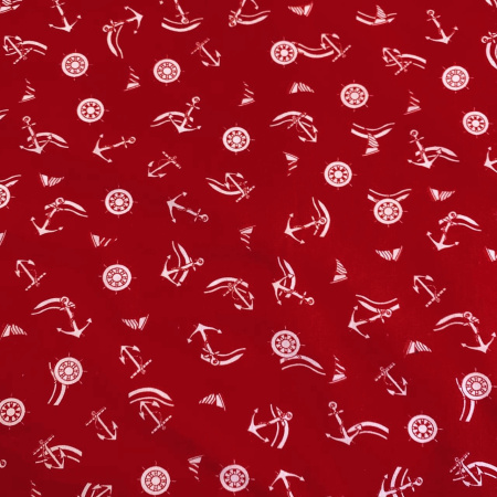 Сорочечная ткань ЯКОРЯ красная