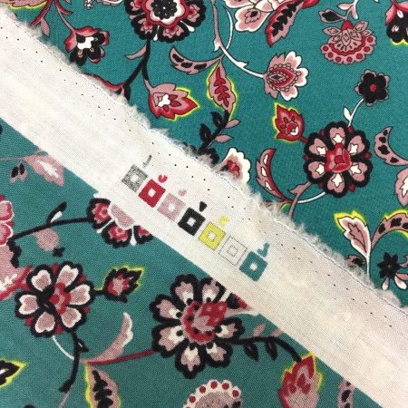 Шерсть плательная ЦВЕТОЧНЫЙ КОМПЛИМЕНТ изумруд ткани