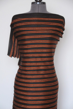 Трикотаж  РЮШИ-СКЛАДКИ рыжий 5