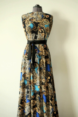 Трикотаж принт №4 бирюза полотно