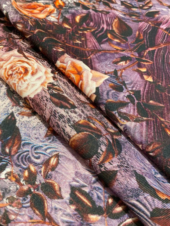 Шерсть плательная ЦВЕТЫ ШИПОВНИКА красное вино ткани