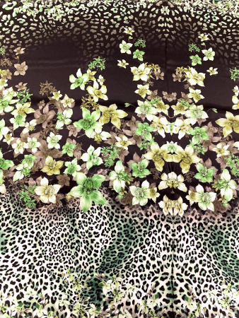 Шелк натуральный ЛЕТНИЙ САД зеленый