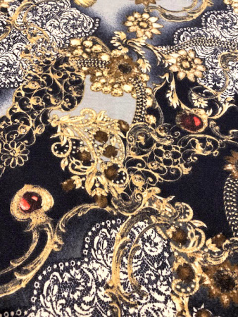 Трикотаж принт №4 серый полотно