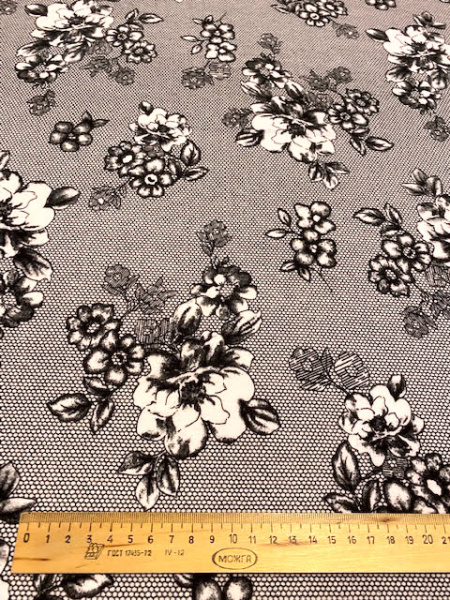 Трикотаж ЦВЕТЫ НА КРУЖЕВЕ полотно