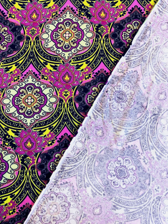 Трикотаж ВОСТОЧНЫЙ ОРНАМЕНТ фуксия ткань