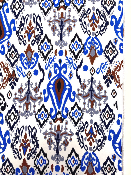 Штапель ИКАТ синий