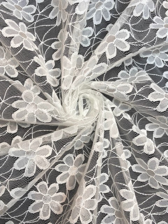 Гипюр "Мелкие цветочки" молочный ткань