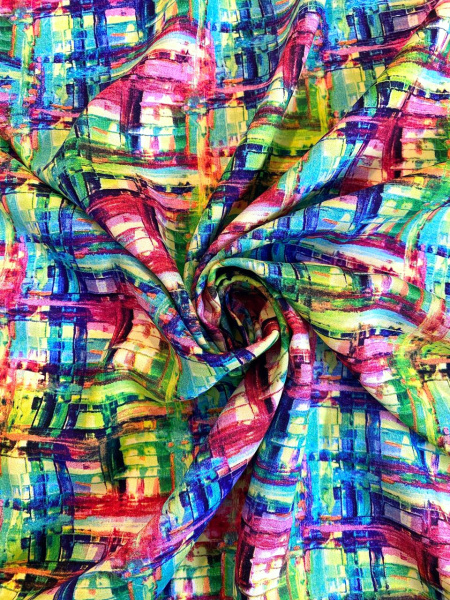 Штапель ПЛЕТЕНКА ЦВЕТНАЯ