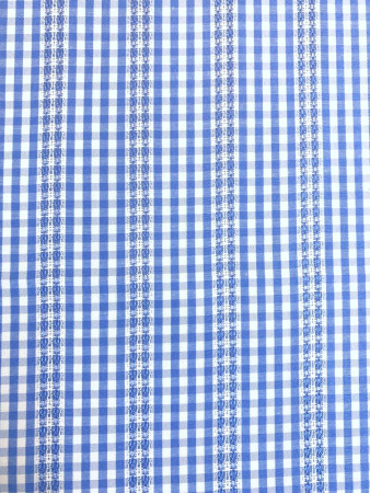 Сорочечная ткань КЛЕТКА С МЕРЕЖКОЙ голубой