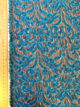  Жаккард УЗОР С ВЕНЗЕЛЯМИ морская волна ткань