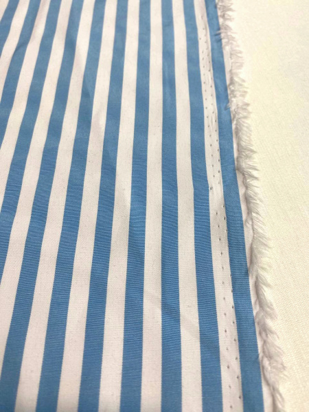 НОВИНКА! Ткань сорочечная ПОЛОСКА голубая