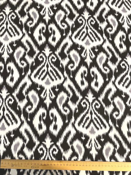 Штапель ИКАТ черный