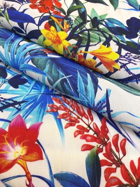 Вискоза ТРОПИКИ синие