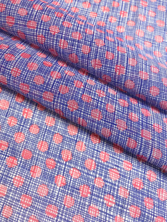 Батист ГОРОШКИ малиновые