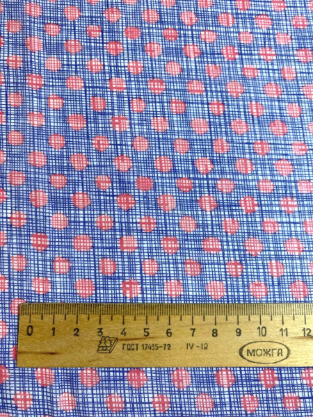 Батист ГОРОШКИ малиновые