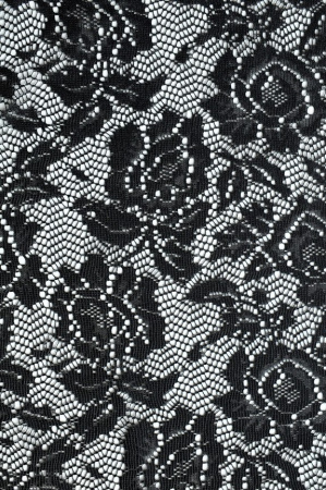 Кружевное полотно ЦВЕТОЧКИ РОЗ черный