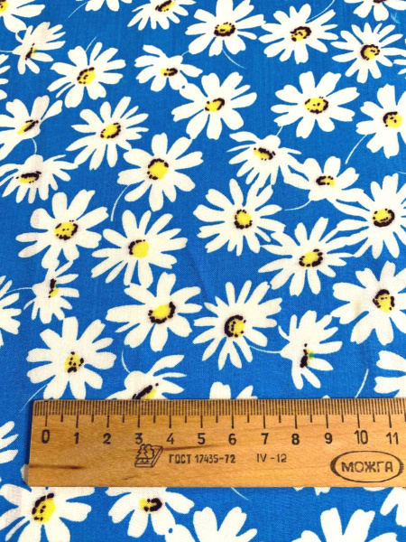 Штапель РОМАШКИ на голубом