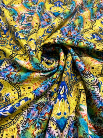 Трикотаж (милано) ВИНТАЖНЫЙ СТИЛЬ желтый полотно