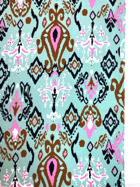 Штапель ИКАТ светлая бирюза