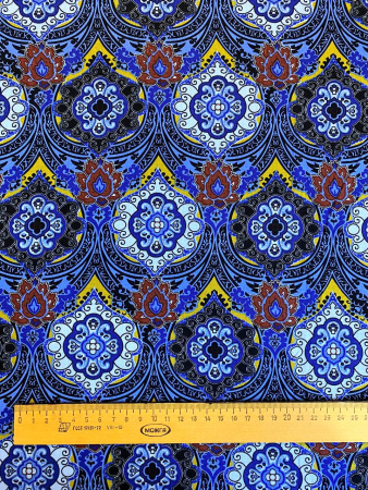 Трикотаж ВОСТОЧНЫЙ ОРНАМЕНТ синий ткань