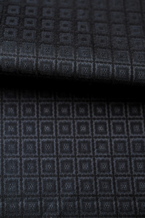 Жаккард КУБИКИ ПЛЕТЕНЫЕ темно-синий