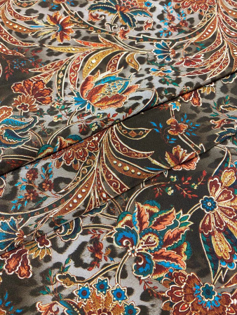 Шелк натуральный КРАСКИ ОСЕНИ кофейный