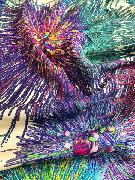 Штапель ФЕЙЕРВЕРК фон сливочный