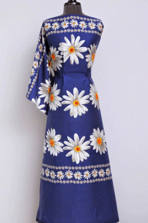 Джинс РОМАШКИ фон синий