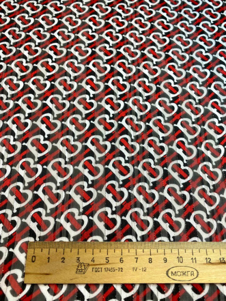 Креп - шифон МОНОГРАММА красный