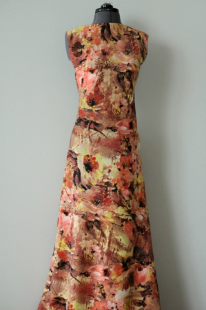 Трикотаж водолаз Осень кораллово-персиковый 2