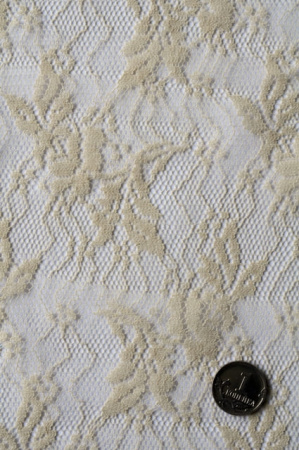 Кружевное полотно Цветочный прибой припыленый беж 1