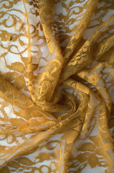 Кружевное полотно ГОРЧИЧНЫЙ ЦВЕТОК 2