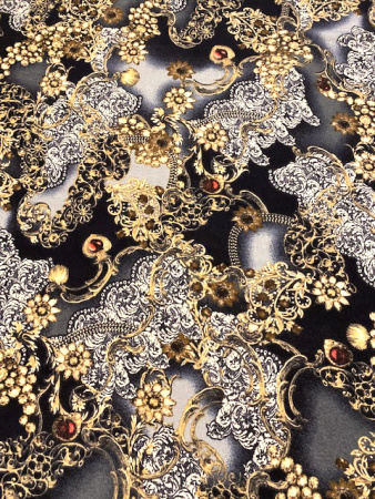 Трикотаж принт №4 серый полотно