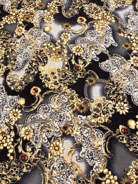 Трикотаж принт №4 серый полотно