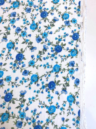 Вискоза ЦВЕТЫ ПРОВАНСА бирюза